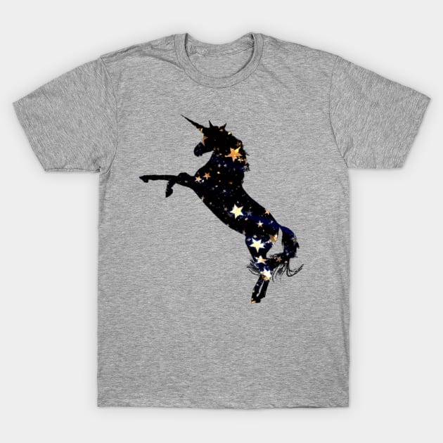 Black star unicorn pattern T-Shirt by LukjanovArt